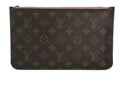 Louis Vuitton Neverfull Pouch, &pound;280, Handbags, Brown/Pink, Canvas, Front view